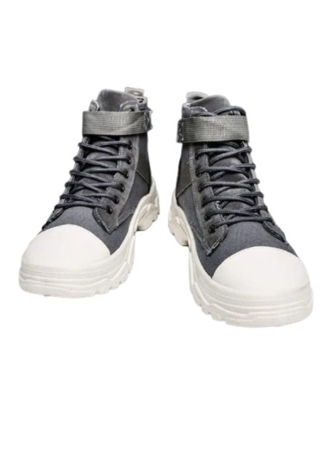 Autumn Korean Fashion High Top Martin Boots Grey