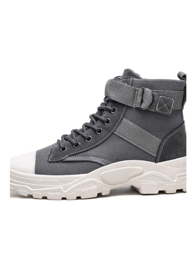 Autumn Korean Fashion High Top Martin Boots Grey