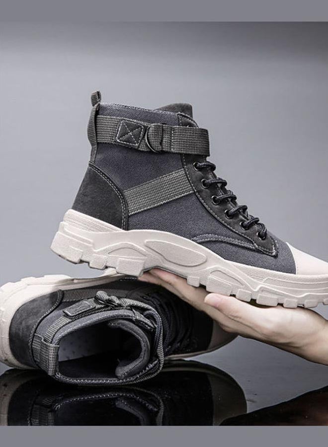 Autumn Korean Fashion High Top Martin Boots Grey