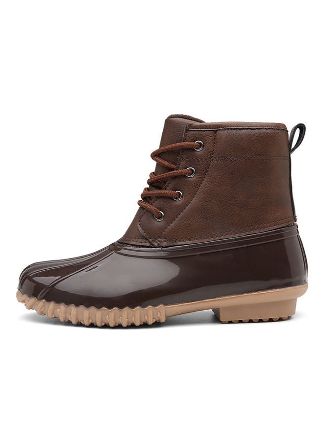 Lace-Up Casual Snow Boots Dark Brown