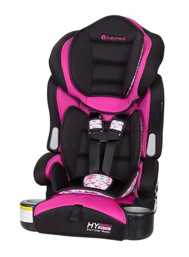 3-In-1 Hybrid Multiposition Comfortable Padded Harness Buckle Booster Car Seat For Infant - Pink/Black