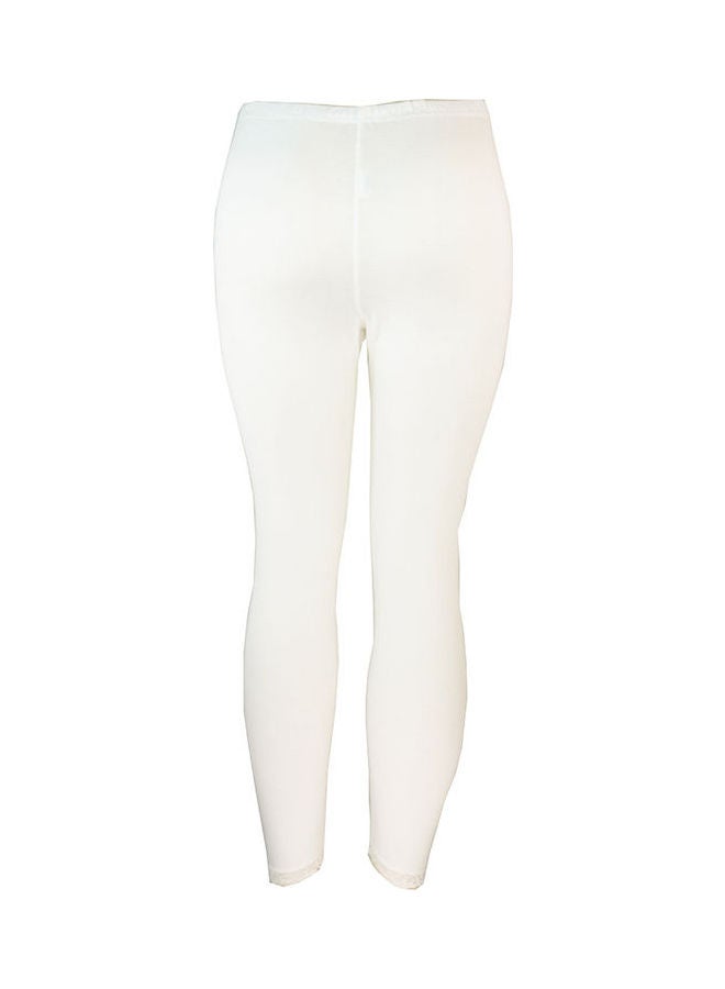 3-Piece Full Length Inner Leggings With Elasticated Waistband Off White