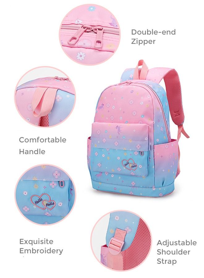 3pcs Backpack Set Large Capacity Schoolbag for Kids Pink/Blue