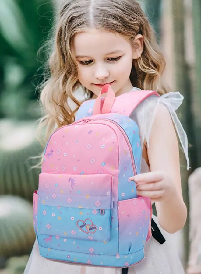 3pcs Backpack Set Large Capacity Schoolbag for Kids Pink/Blue