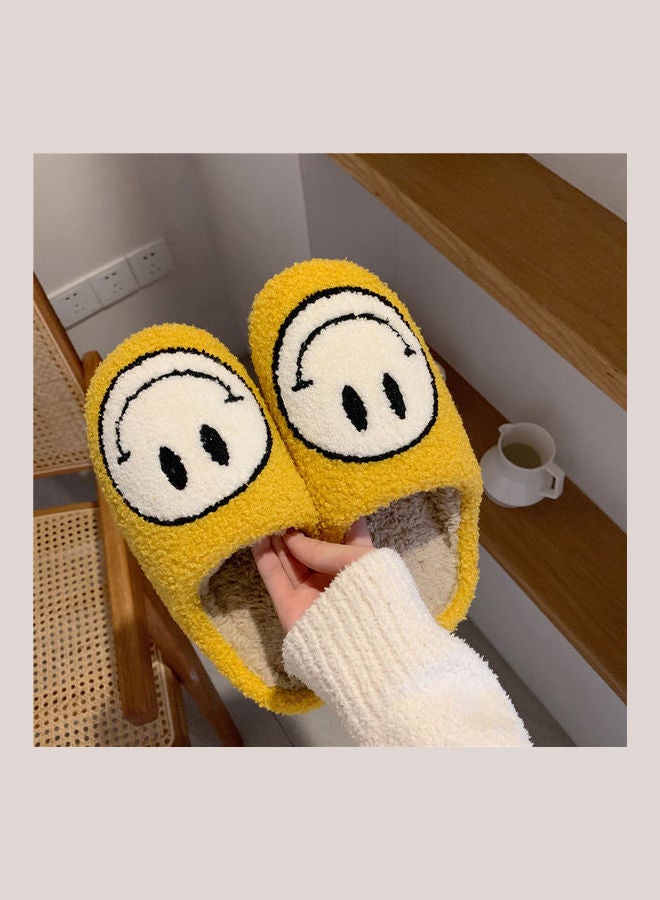 Smiley Face Designed Bedroom Slippers Yellow/White