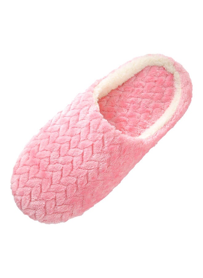 Slip-On Cotton Indoor Slippers Pink