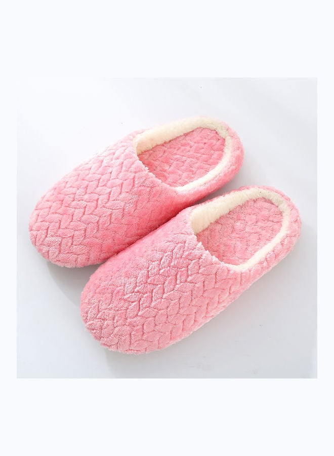 Slip-On Cotton Indoor Slippers Pink