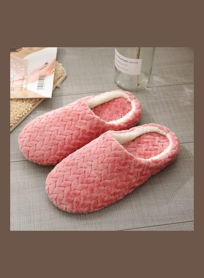 Slip-On Cotton Indoor Slippers Pink