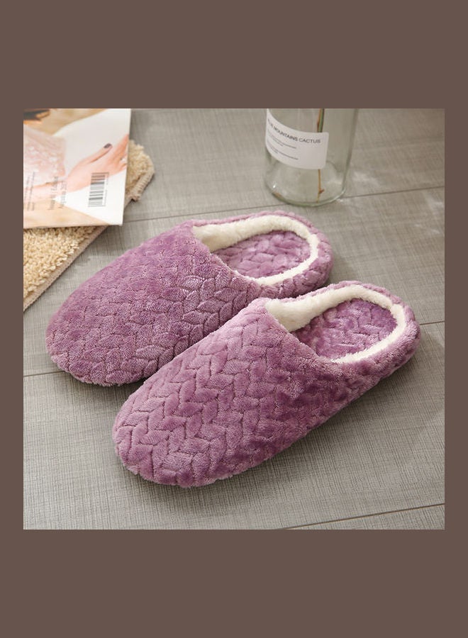 Slip-On Cotton Indoor Slippers Purple