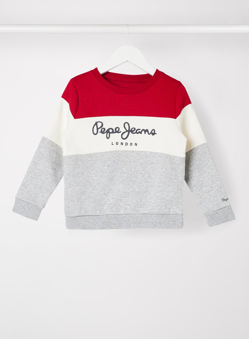 Kids Eloise Three-Tone Sweatshirt Red/Grey