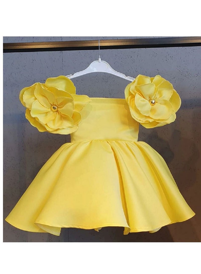Birthday Outfit Princesses Birthday Party Wedding Dress For Baby Girls Big Flower Kids Tutu For Toddler Clothes Dresses