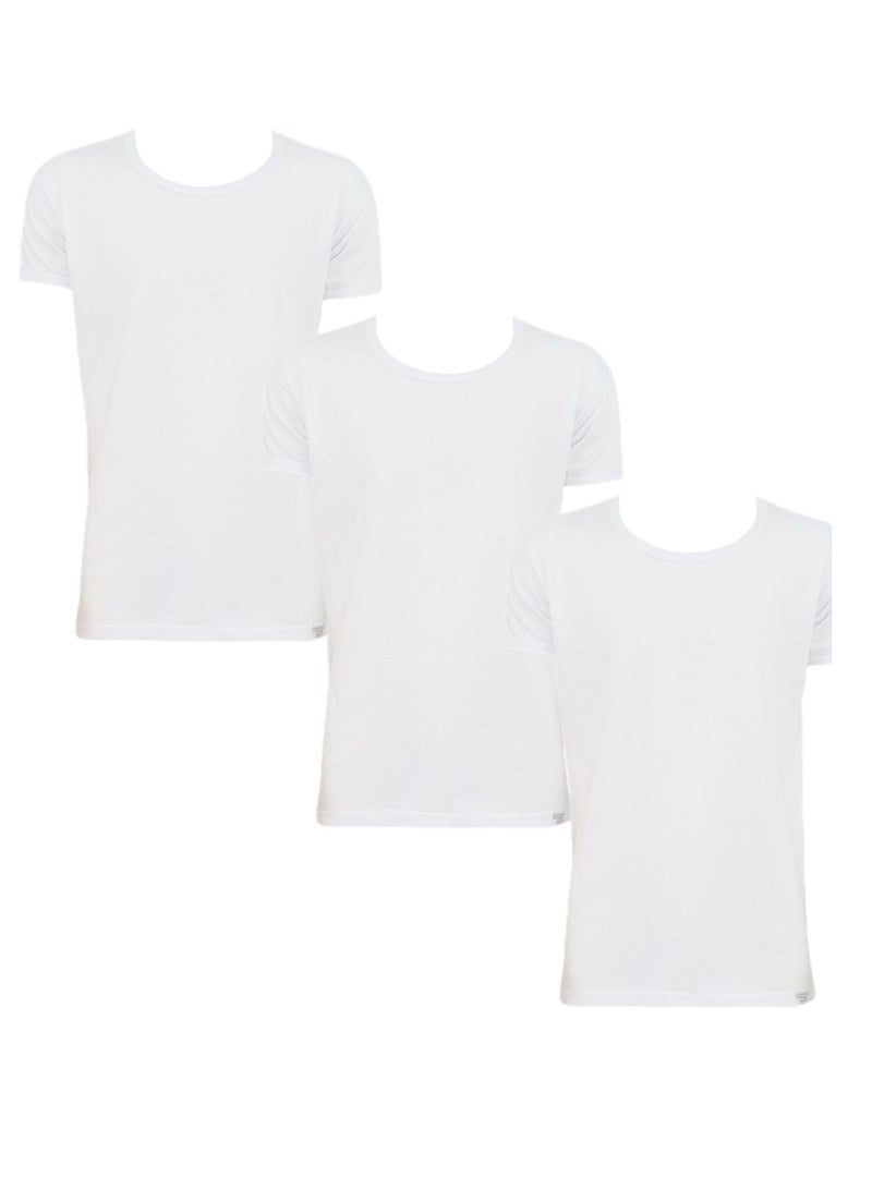 3- Pieces Rayan Round Neck Undershirt White