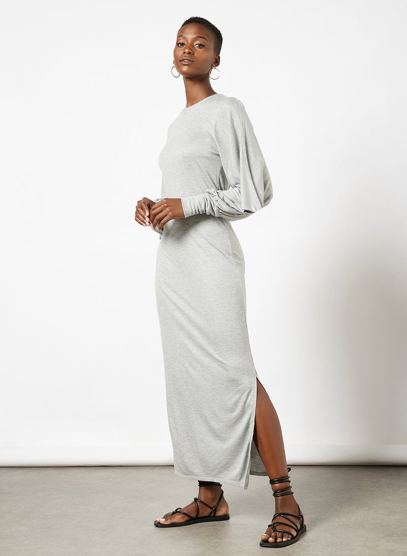 Blubela Bishop Sleeve Jersey Dress Grey