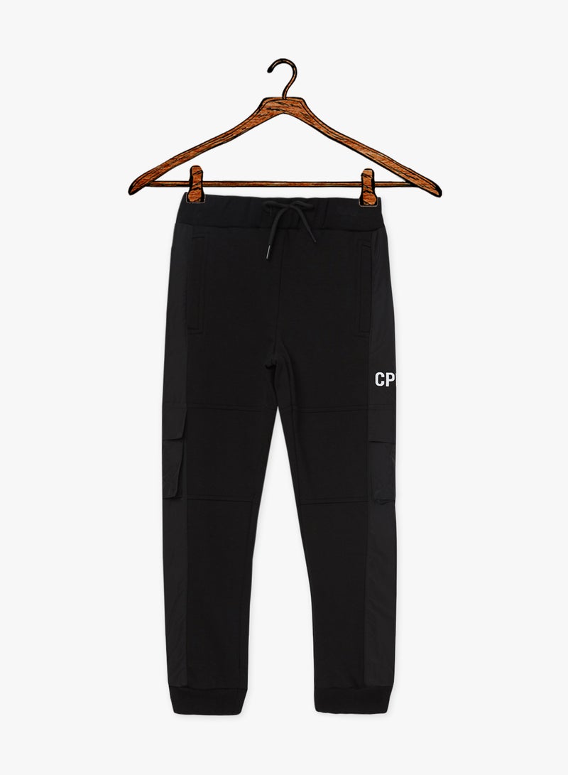 Boys Text Printed Sweatpants Black