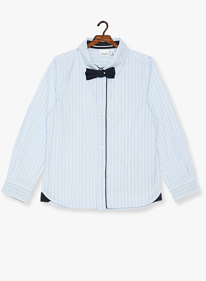 Kids Bow Tie Shirt Blue