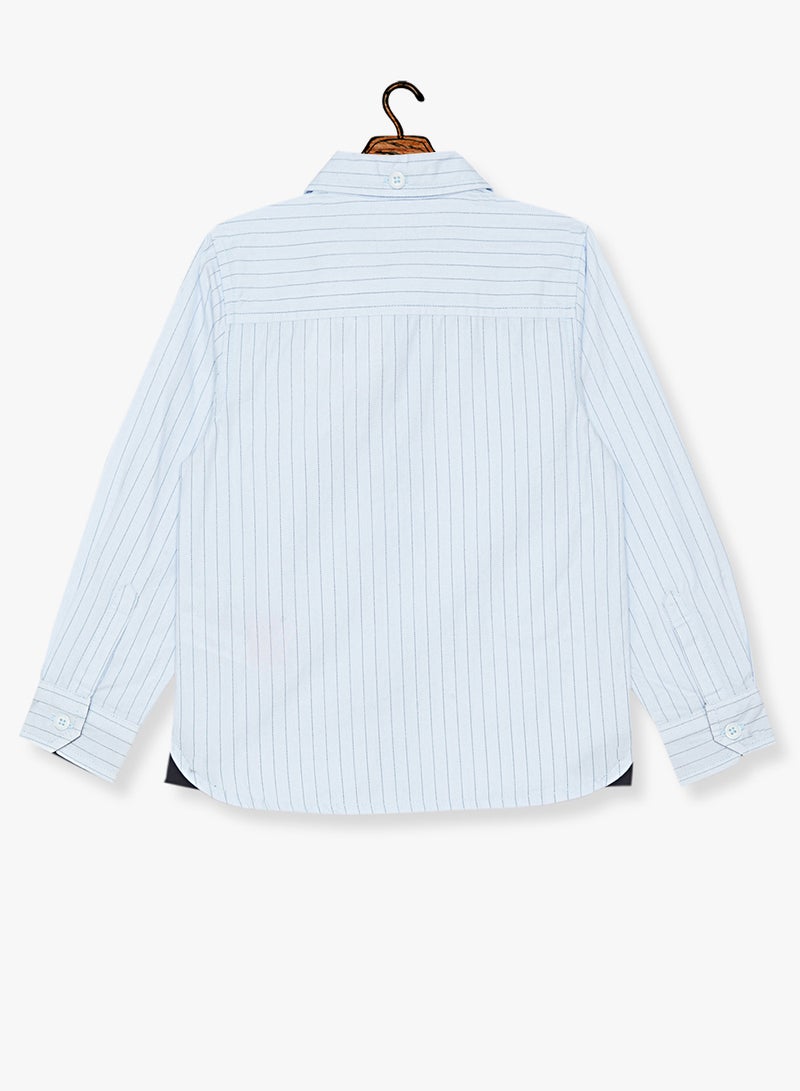 Kids Bow Tie Shirt Blue