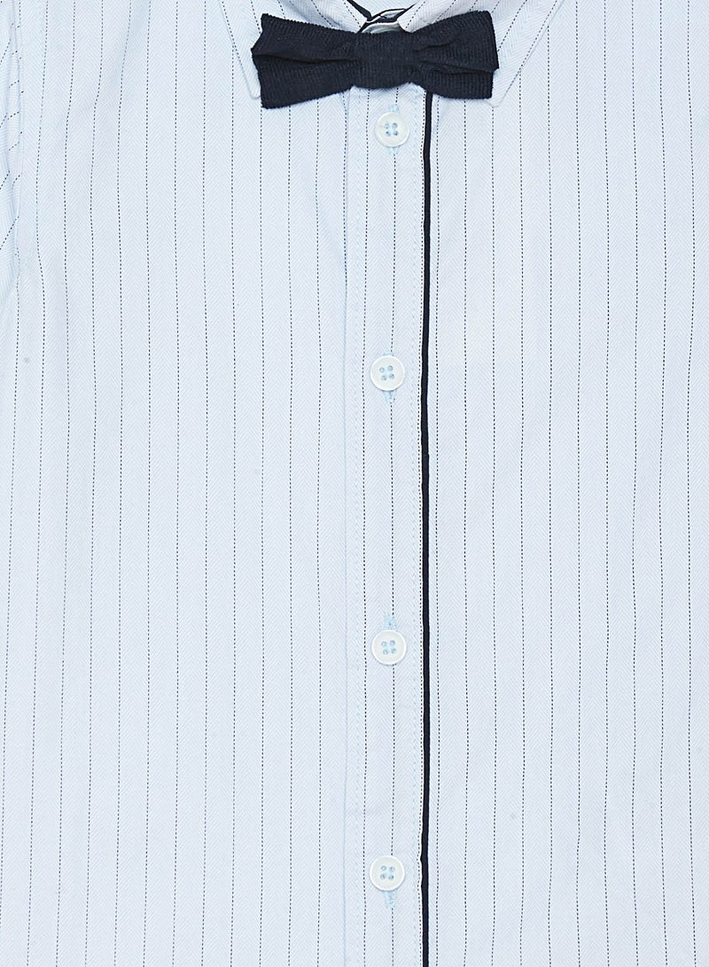Kids Bow Tie Shirt Blue