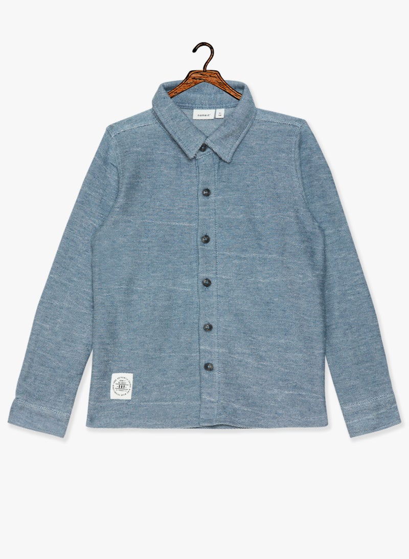 Kids Melange Shirt Blue