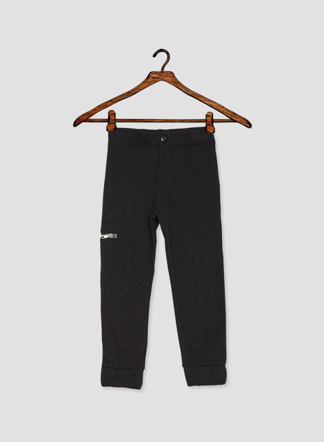 Zipper Detail Sweatpants Black