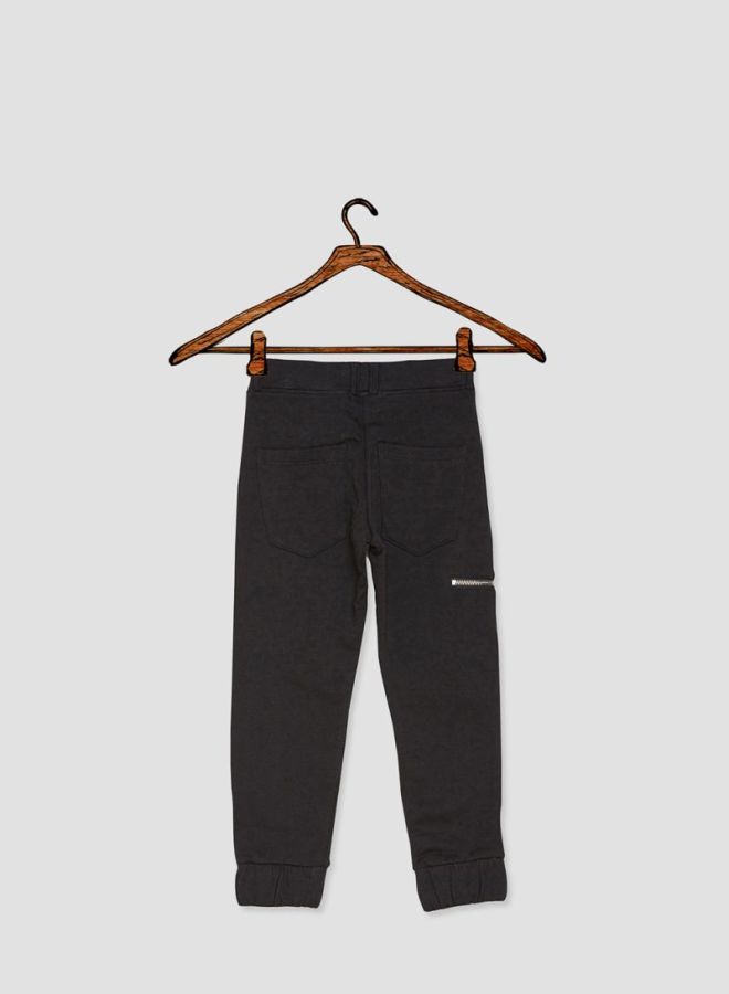 Zipper Detail Sweatpants Black