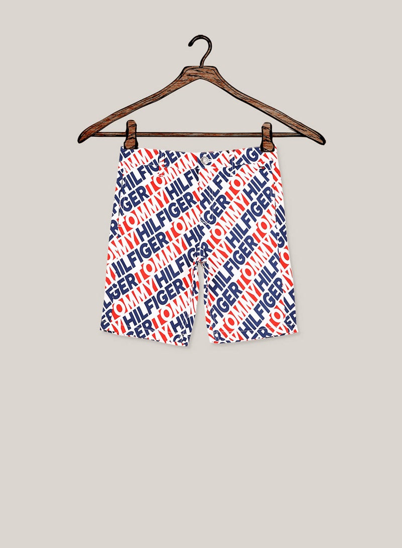 Logo Chino Shorts Red/Blue/White