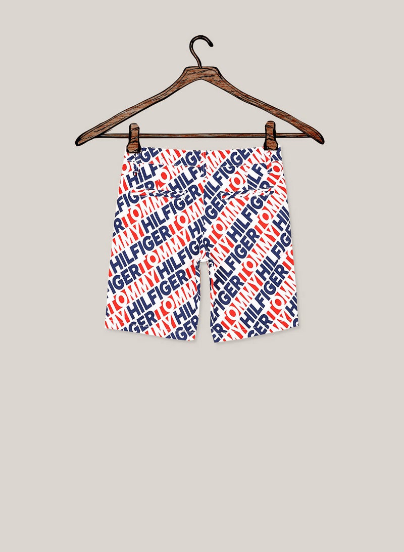 Logo Chino Shorts Red/Blue/White