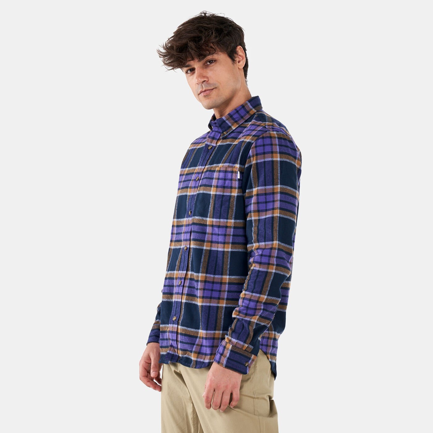 Men's Heavy Flannel Plaid Long Sleeve Shirt