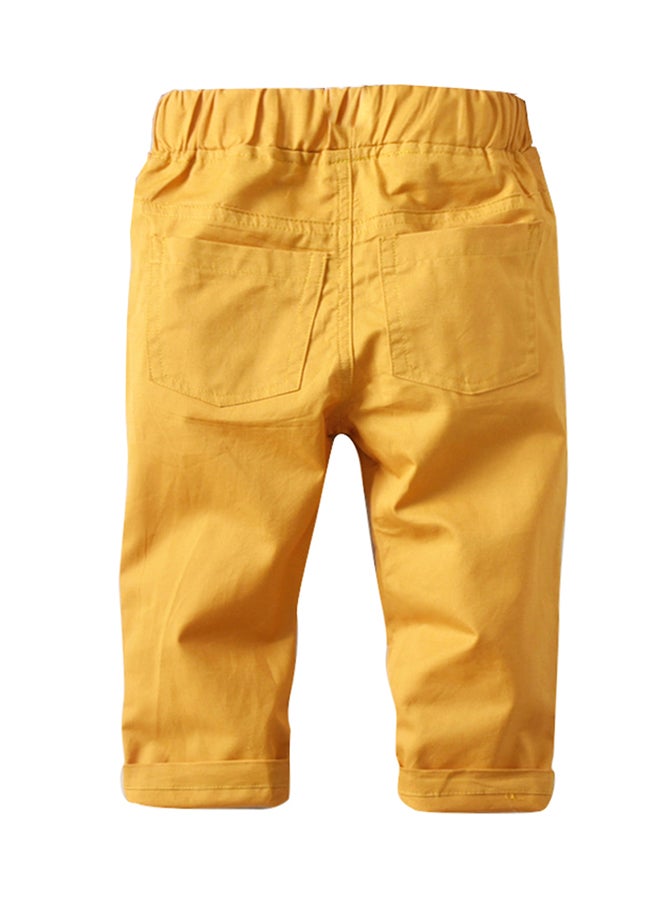 Pocket Detailed Casual Pants Yellow