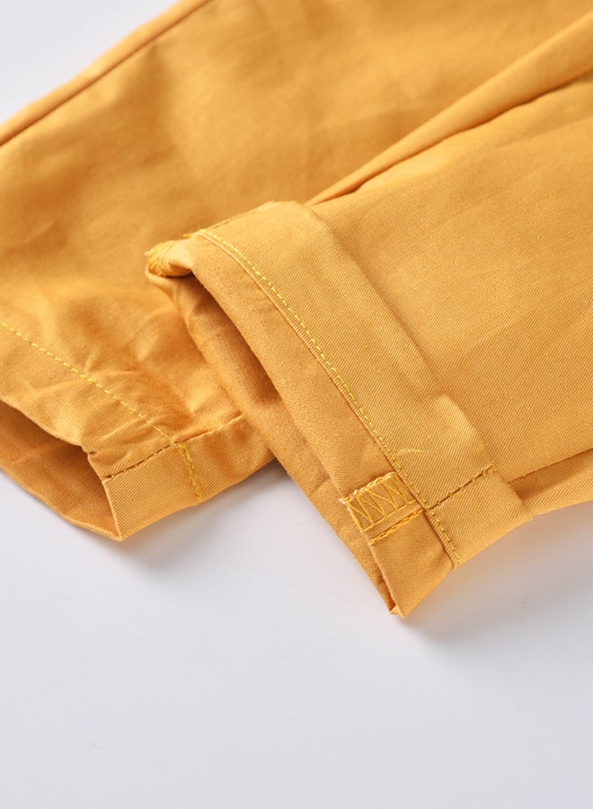 Pocket Detailed Casual Pants Yellow