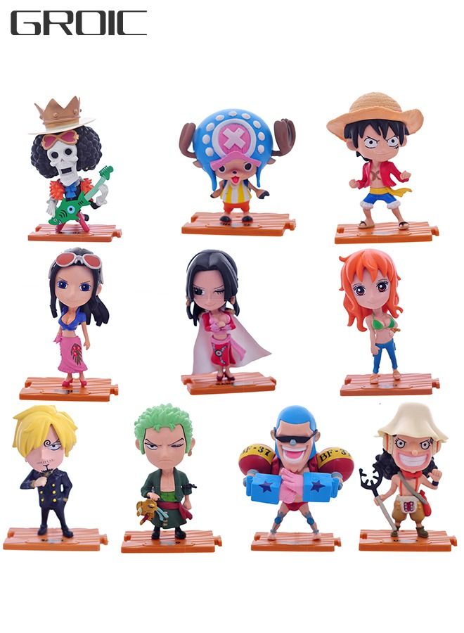 10-Piece Luffy and Other Action Figures