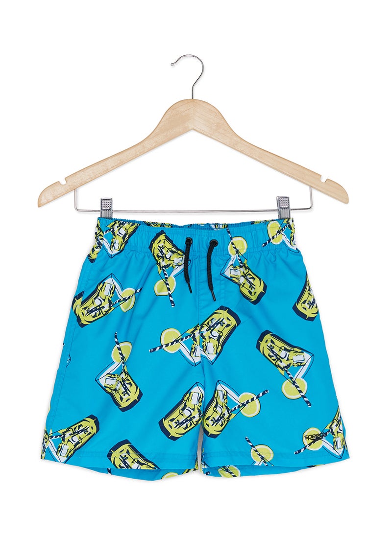 Fluo Fizz Printed Leisure Swim Shorts Windsor Blue/Empire Yellow