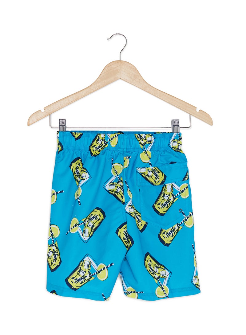 Fluo Fizz Printed Leisure Swim Shorts Windsor Blue/Empire Yellow