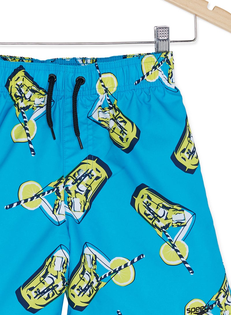 Fluo Fizz Printed Leisure Swim Shorts Windsor Blue/Empire Yellow