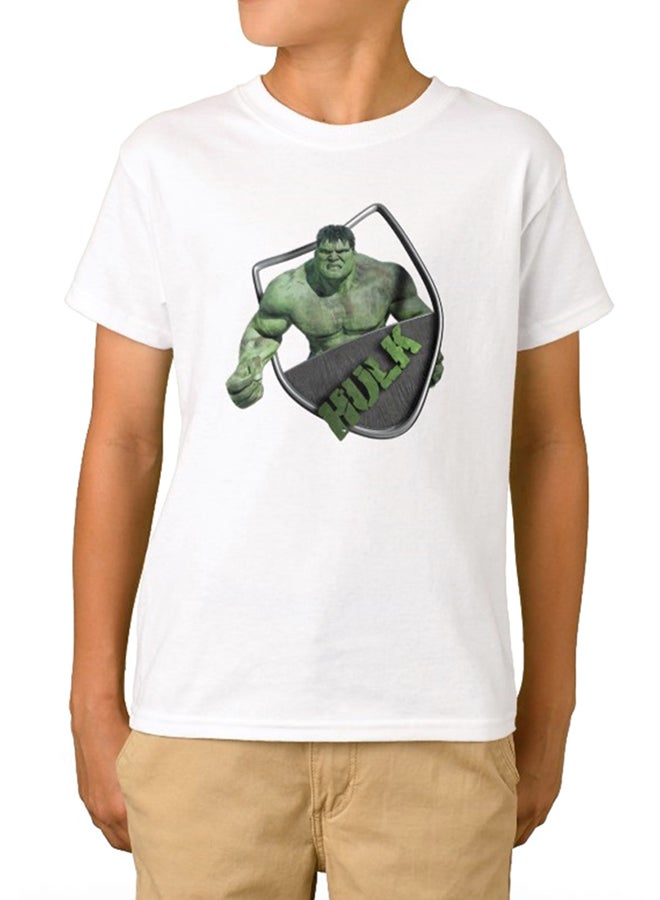 The Hulk Design Short Sleeve T-Shirt White