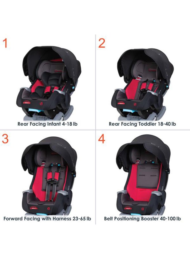 4-In-1 Cover Me Convertible Car Seat - Black/Red