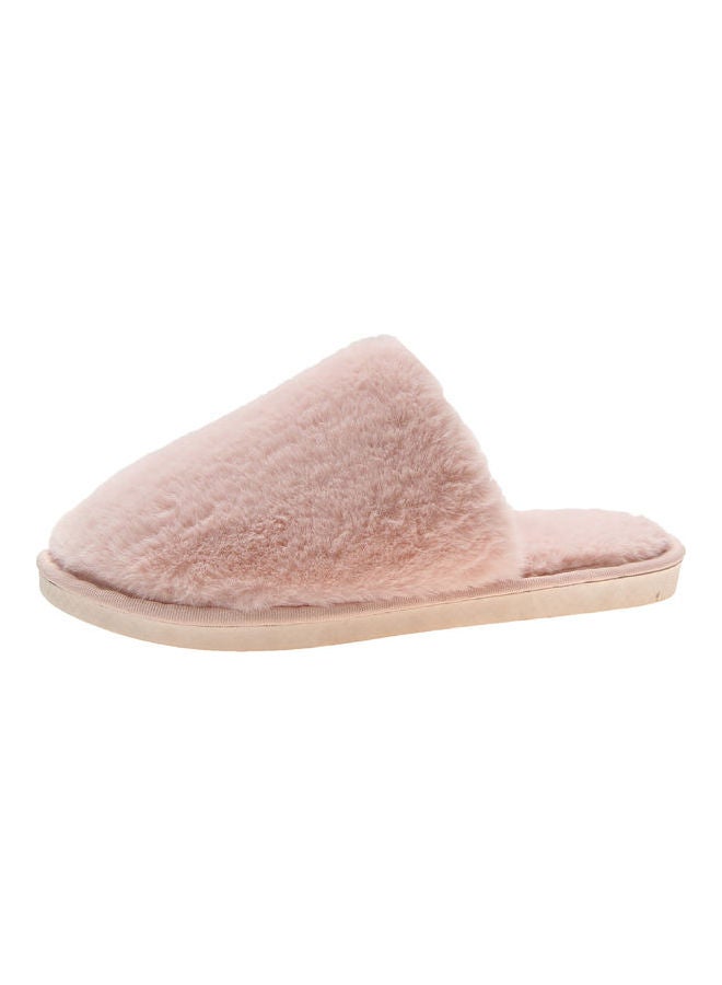 Solid Fluffy Indoor Slippers Pink