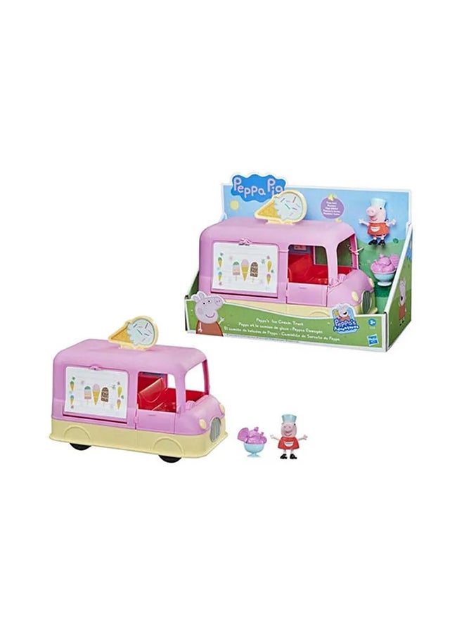 Peppa  Peppa’s Adventures Peppa’s Ice Cream Truck Vehicle Preschool Toy, Speech and Sounds, Peppa Figure and Accessory, Ages 3 and Up