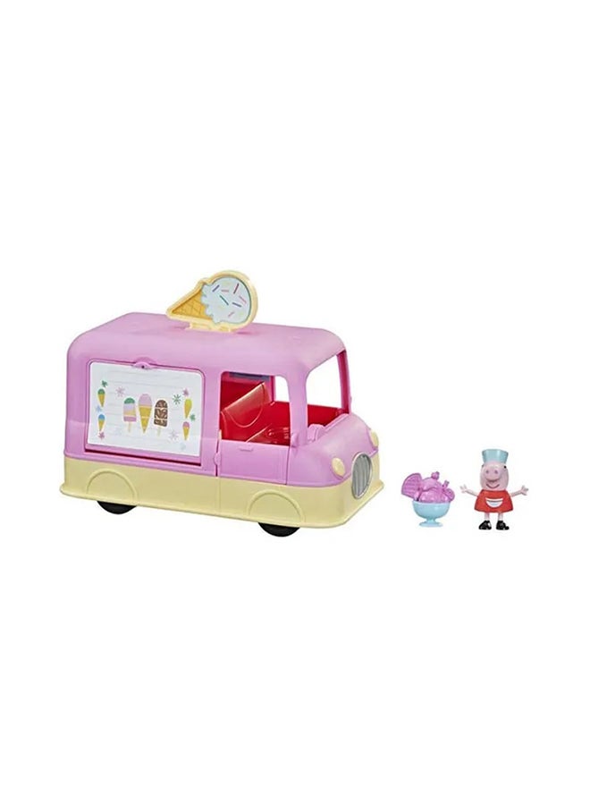 Peppa  Peppa’s Adventures Peppa’s Ice Cream Truck Vehicle Preschool Toy, Speech and Sounds, Peppa Figure and Accessory, Ages 3 and Up