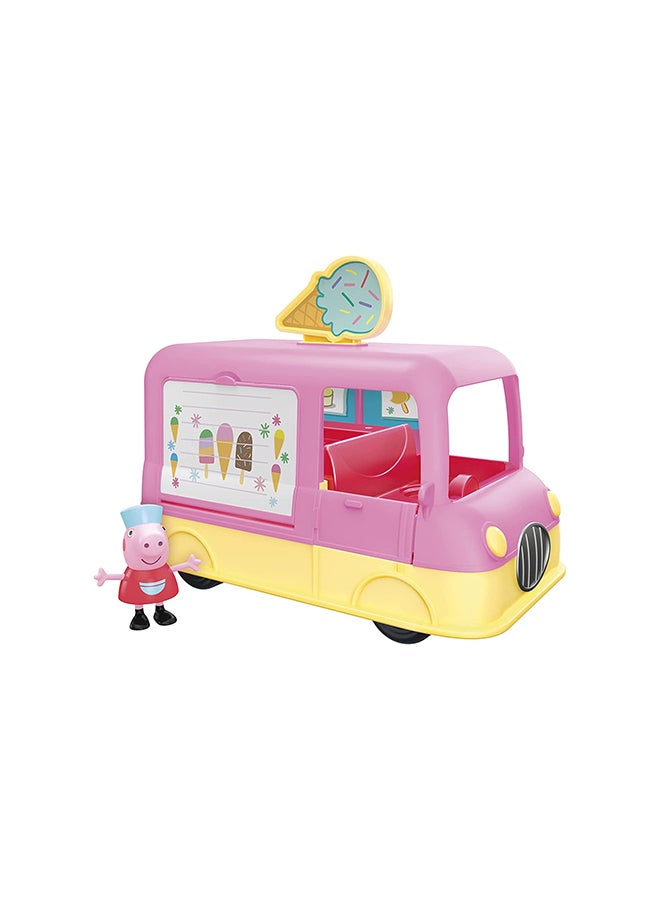 Peppa  Peppa’s Adventures Peppa’s Ice Cream Truck Vehicle Preschool Toy, Speech and Sounds, Peppa Figure and Accessory, Ages 3 and Up