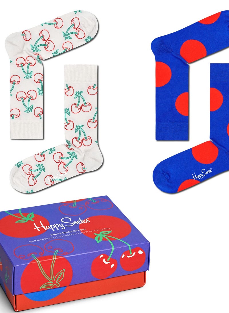 Happy Socks 2-Pack Cherries Socks Gift Set