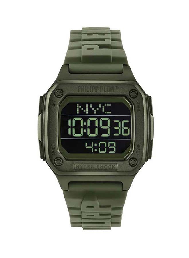 Hyper $Hock Silicone Strap Digital Wrist Watch PWHAA0421 - 44mm - Grey