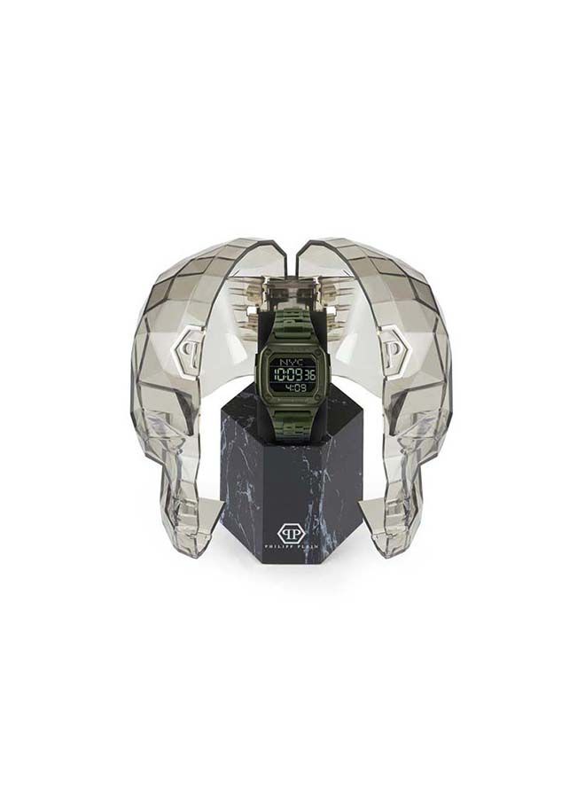 Hyper $Hock Silicone Strap Digital Wrist Watch PWHAA0421 - 44mm - Grey
