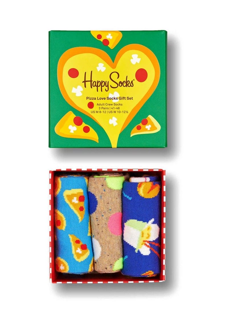 Happy Socks 3-Pack Pizza Love Socks Gift Set