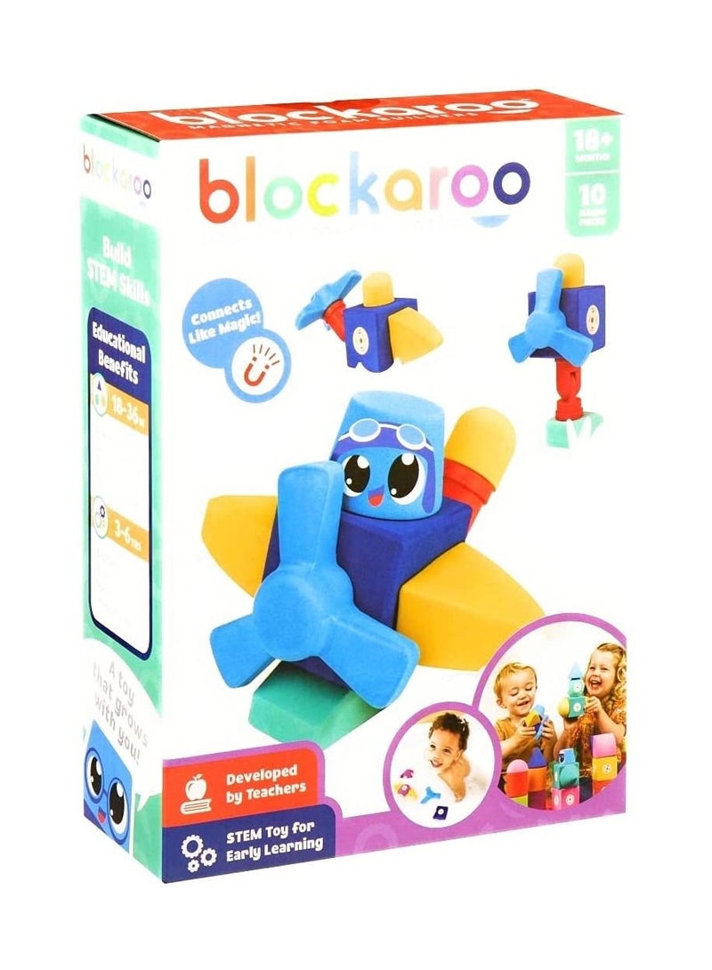 Blockaroo Magnetic Foam Building Blocks Small Plane MMBLSMPLANE
