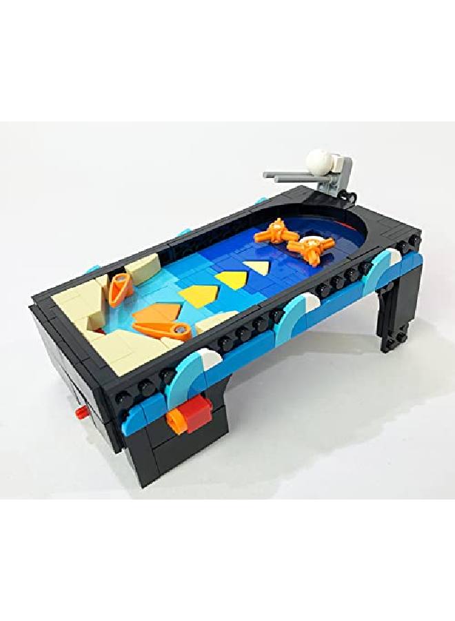 Retro Pinball Arcade Game Brick Set 270 Pieces Kit Custom Designed Working Model Is Fully Compatible With Lego And Major Brand Toy Building Blocks Gbc Balls