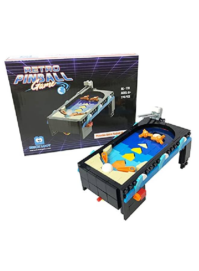 Retro Pinball Arcade Game Brick Set 270 Pieces Kit Custom Designed Working Model Is Fully Compatible With Lego And Major Brand Toy Building Blocks Gbc Balls