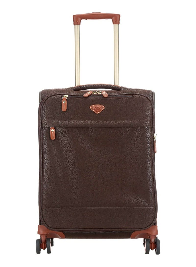 New Uppsala Soft Expandable Suitcase Luggage Trolley 55cm Cabin Chocolate