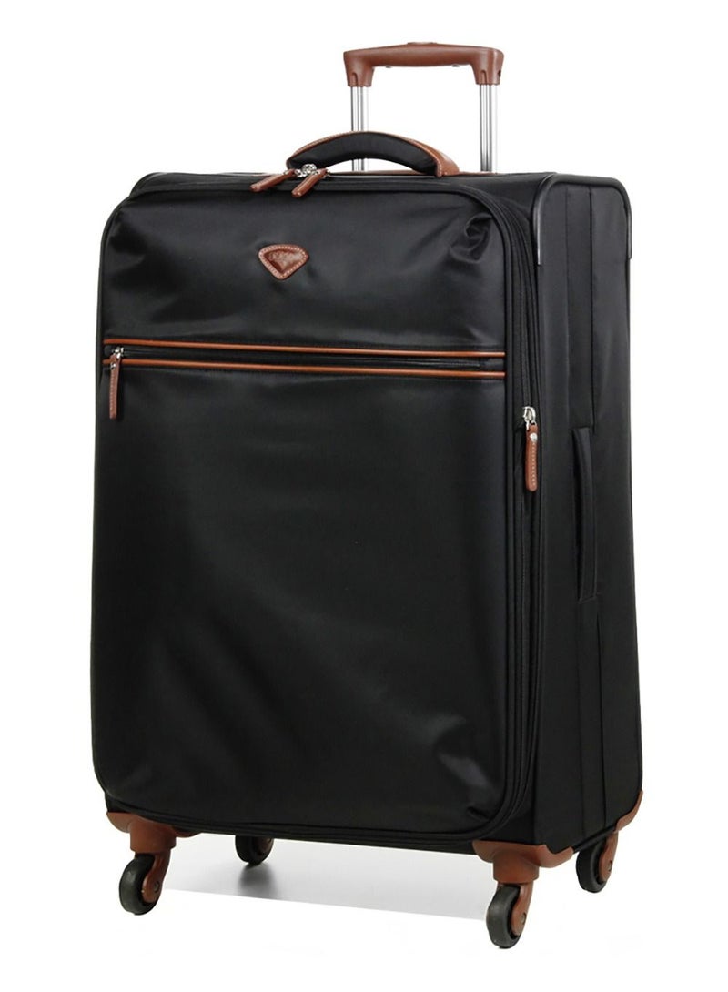 NICE Soft Expandable Suitcase Luggage Trolley 67 cm Medium Black