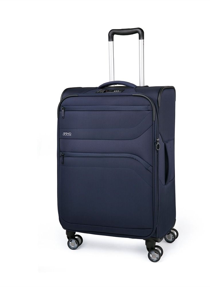 Moorea Soft Expandable Suitcase Luggage Trolley 66cm Medium Navy Blue