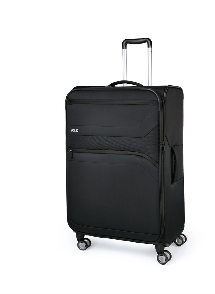 Moorea Soft Expandable Suitcase Luggage Trolley 76cm Large Black